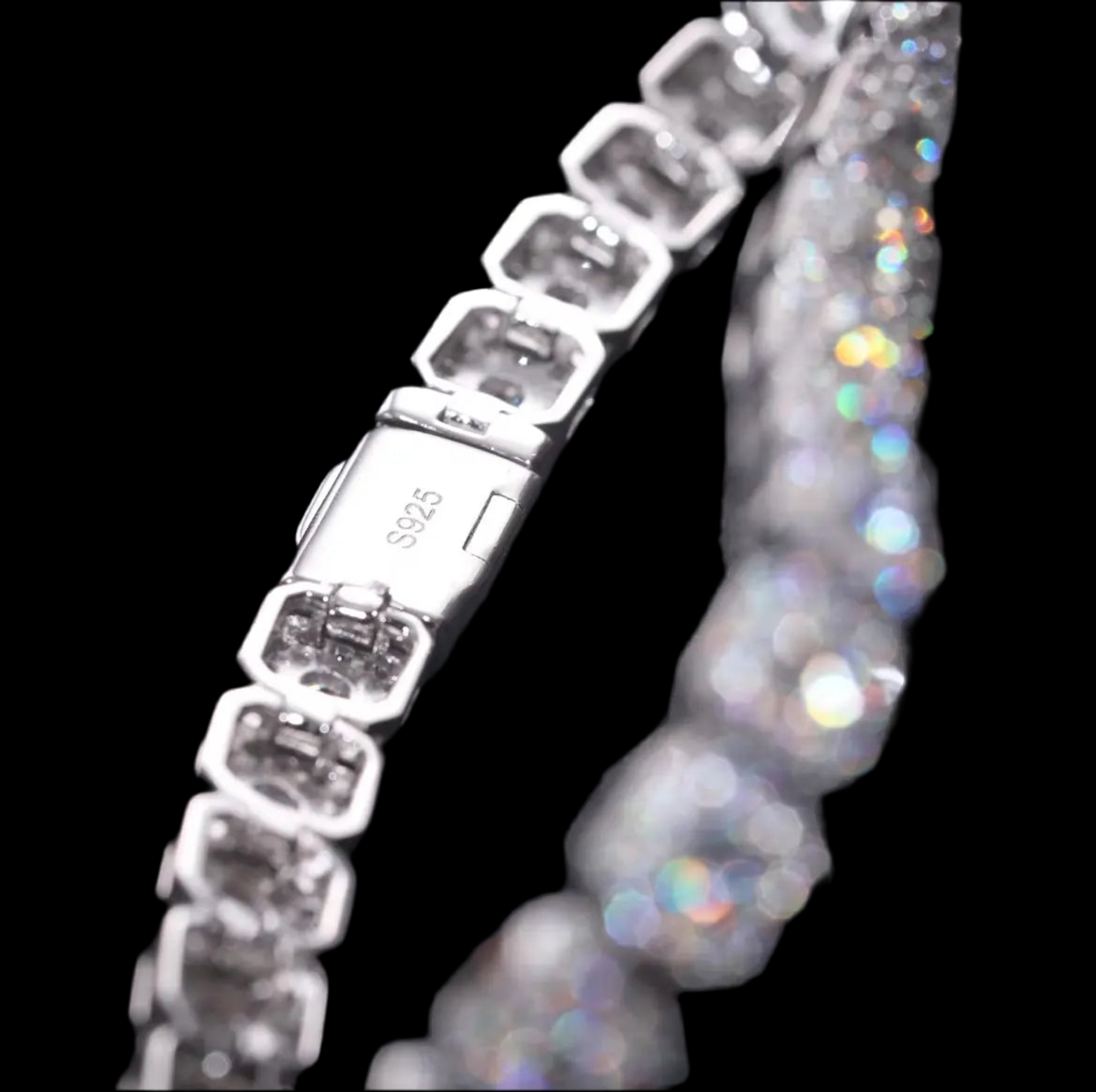 Bracelet Tennis Halo En Moissanite