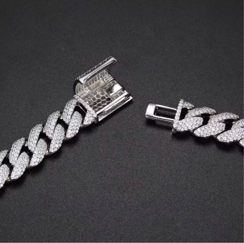 Moissanite cuban link bracelet