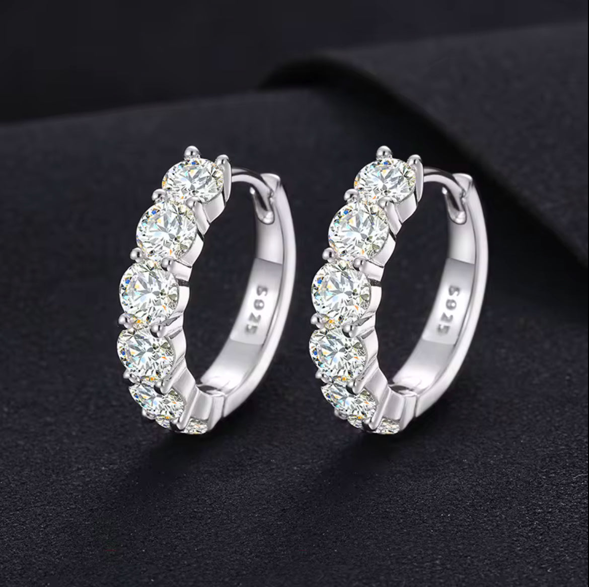 Moissanite screw back earrings