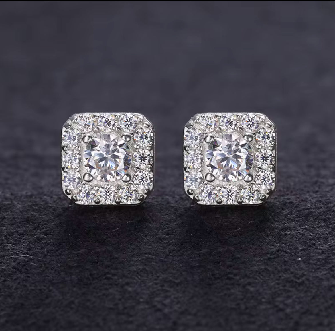 Moissanite square earings