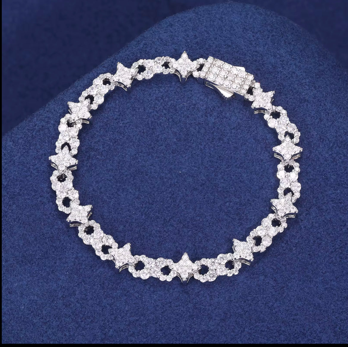 Moissanite infinity star link bracelet