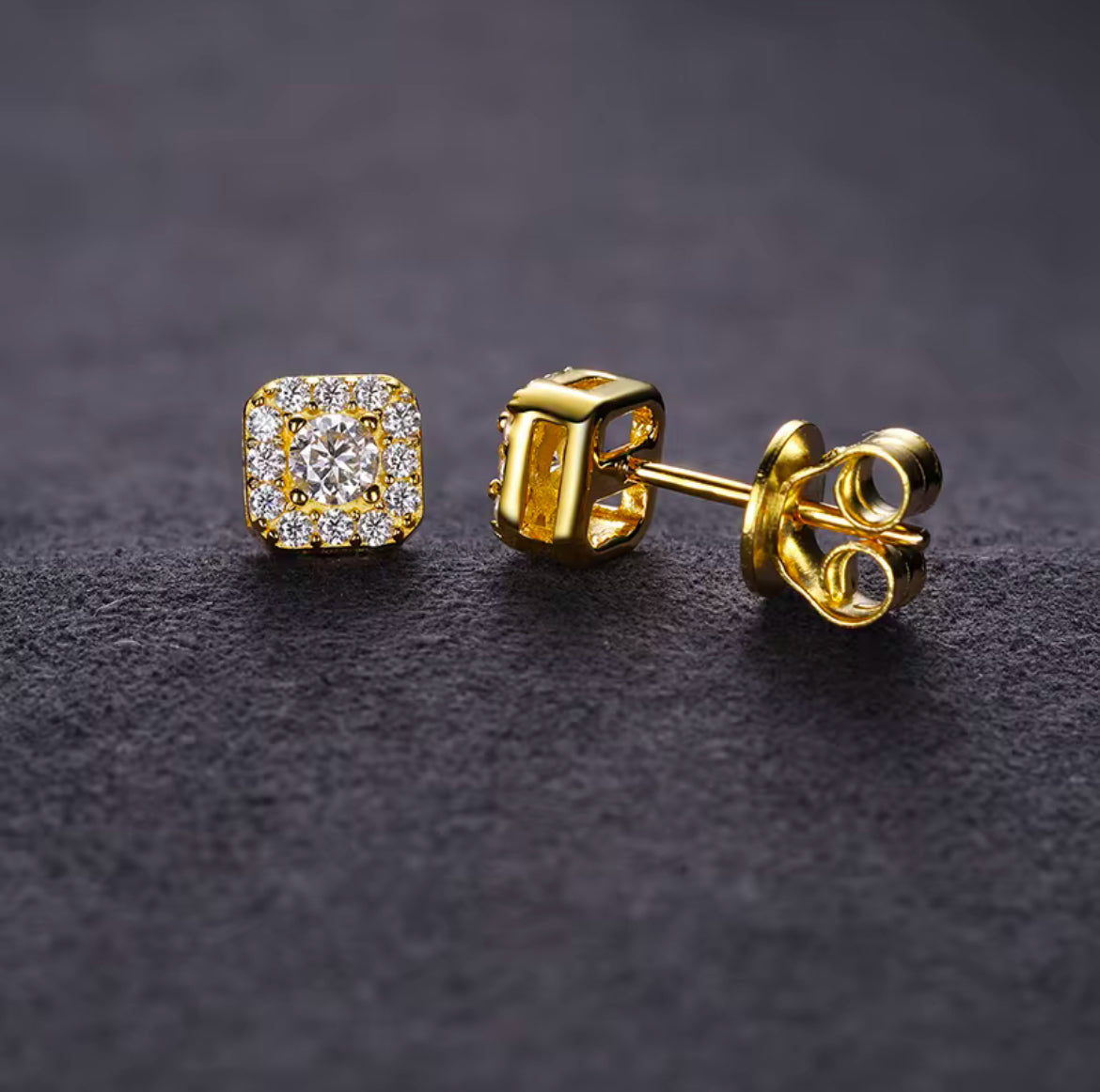 Moissanite square earings