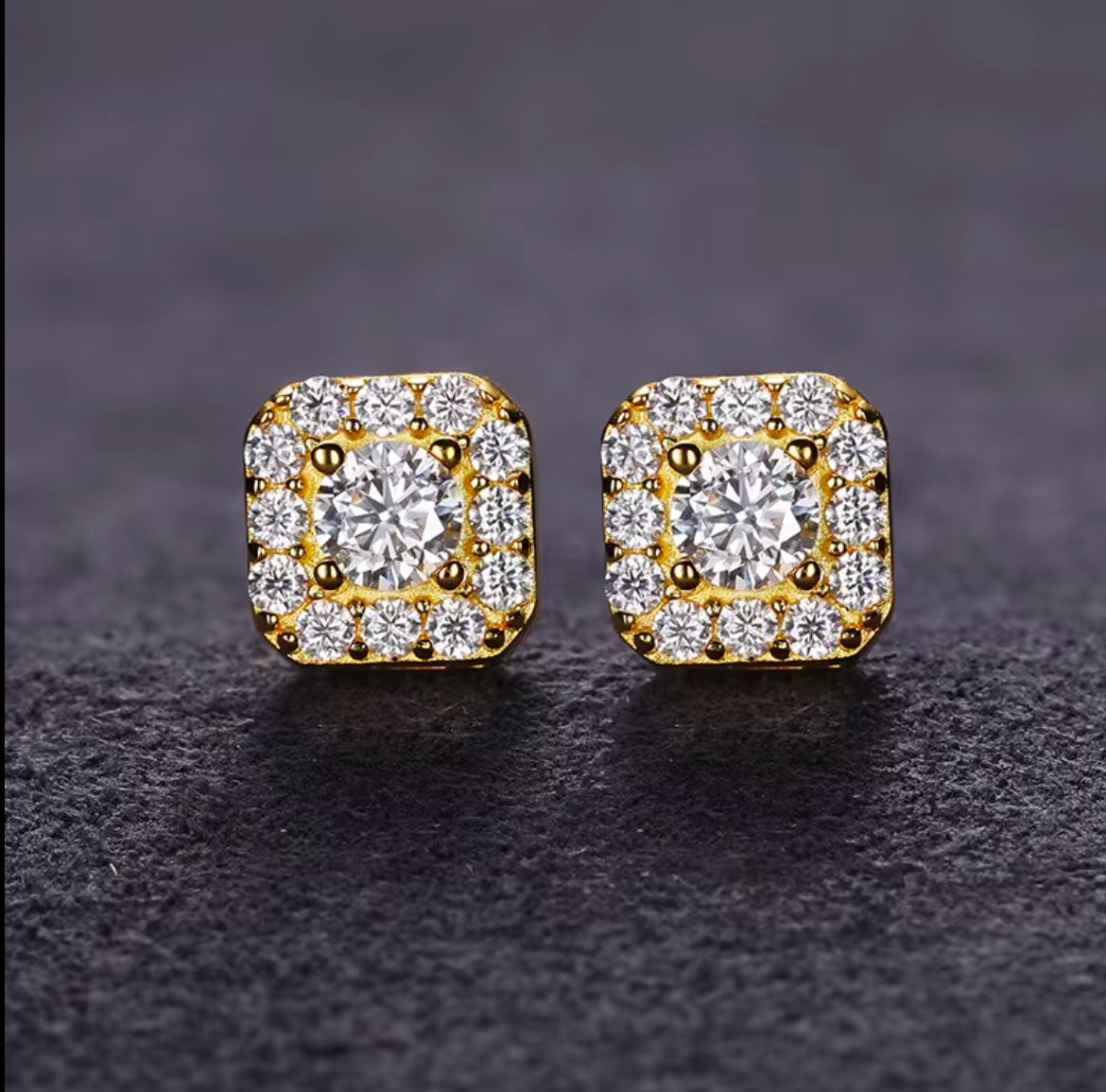 Moissanite square earings