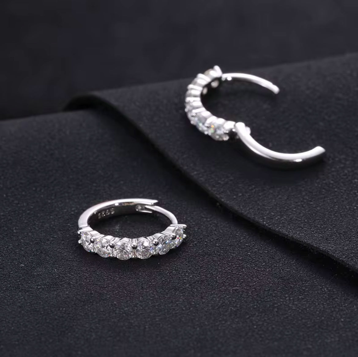 Moissanite screw back earrings