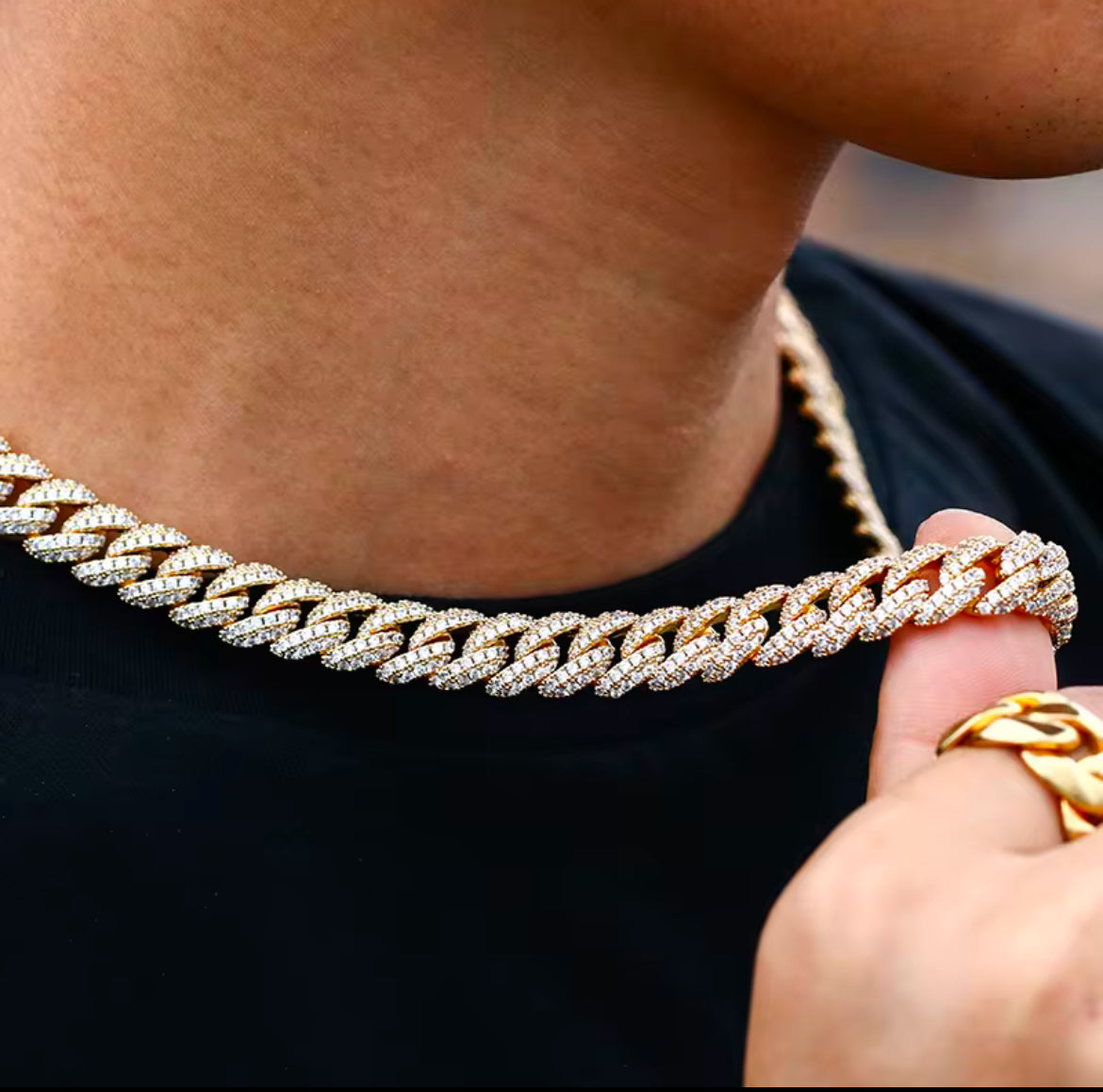 CZ Cuban link chain and bracelet