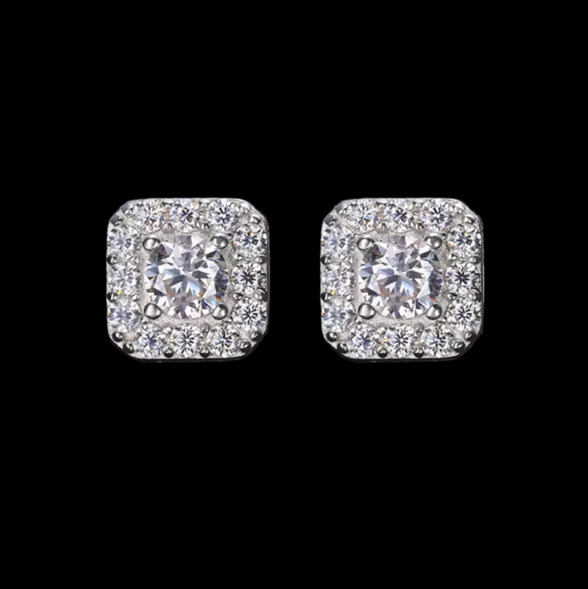 Moissanite square earings