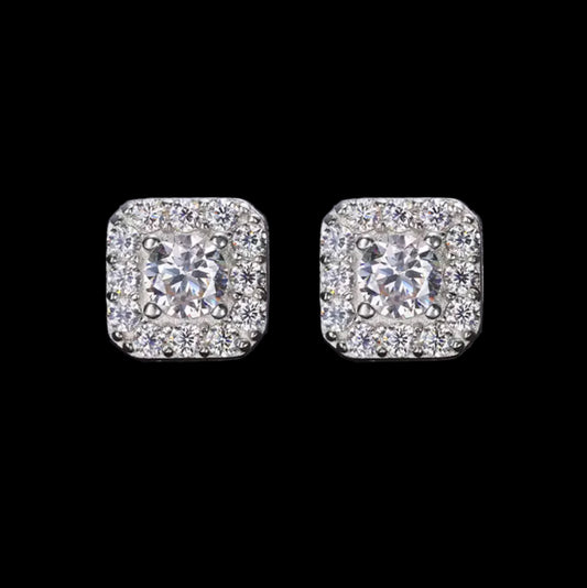 Moissanite square earings