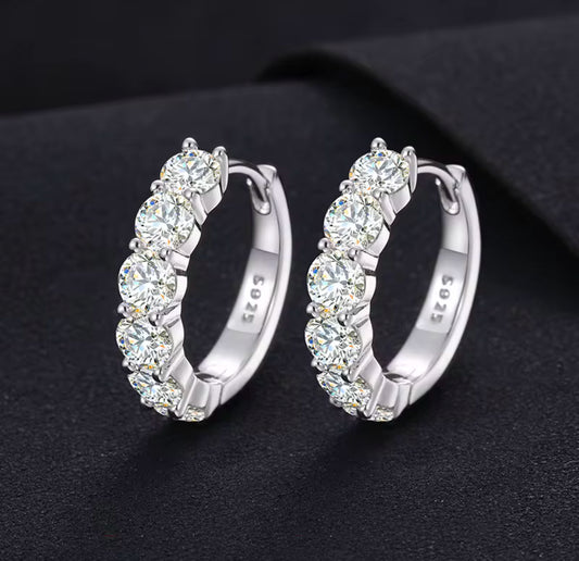 Moissanite screw back earrings