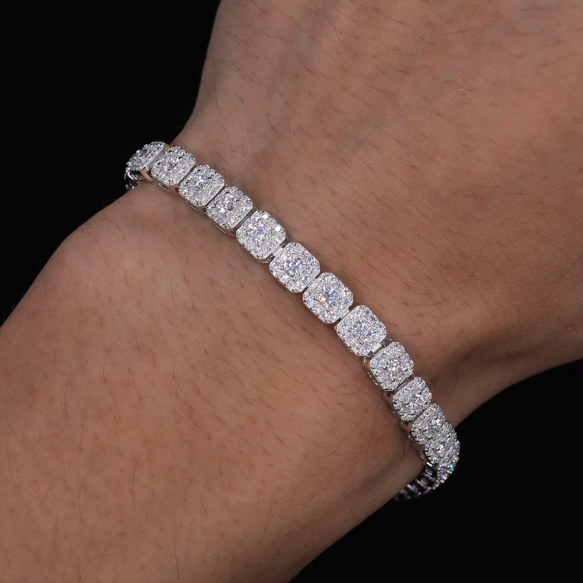 Moissanite Halo tennis bracelet