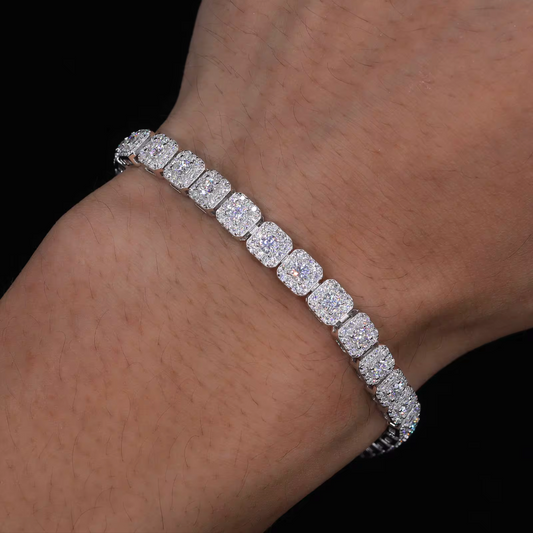 Moissanite Halo tennis bracelet