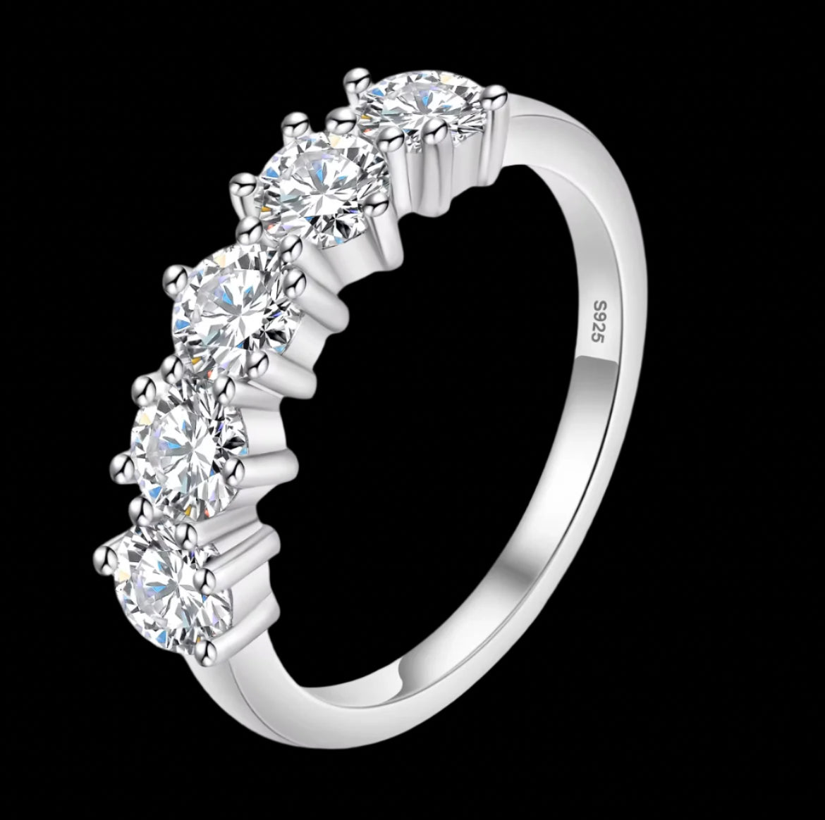 Moissanite 5 stone ring