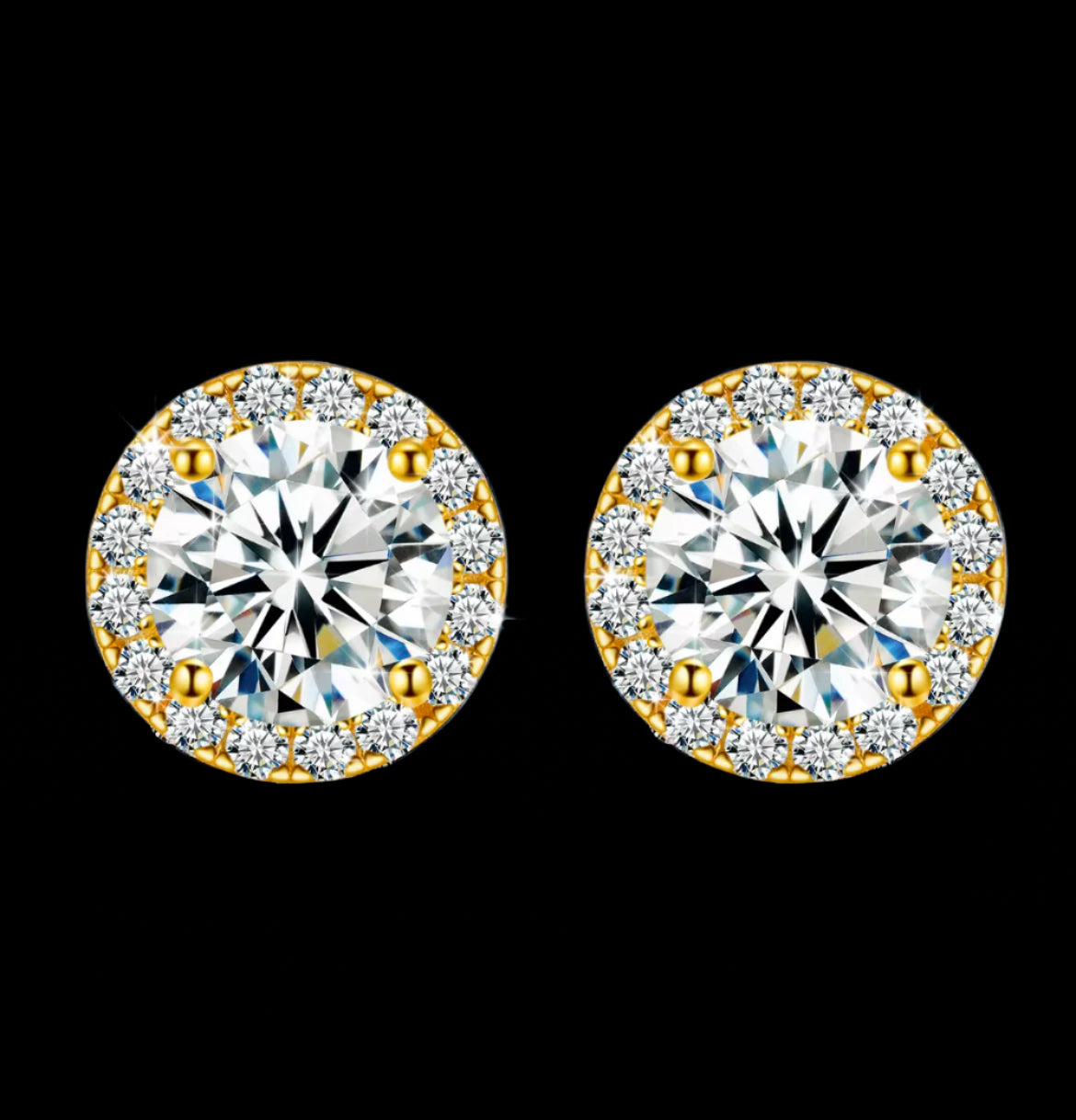 Moissanite cluster Halo earrings