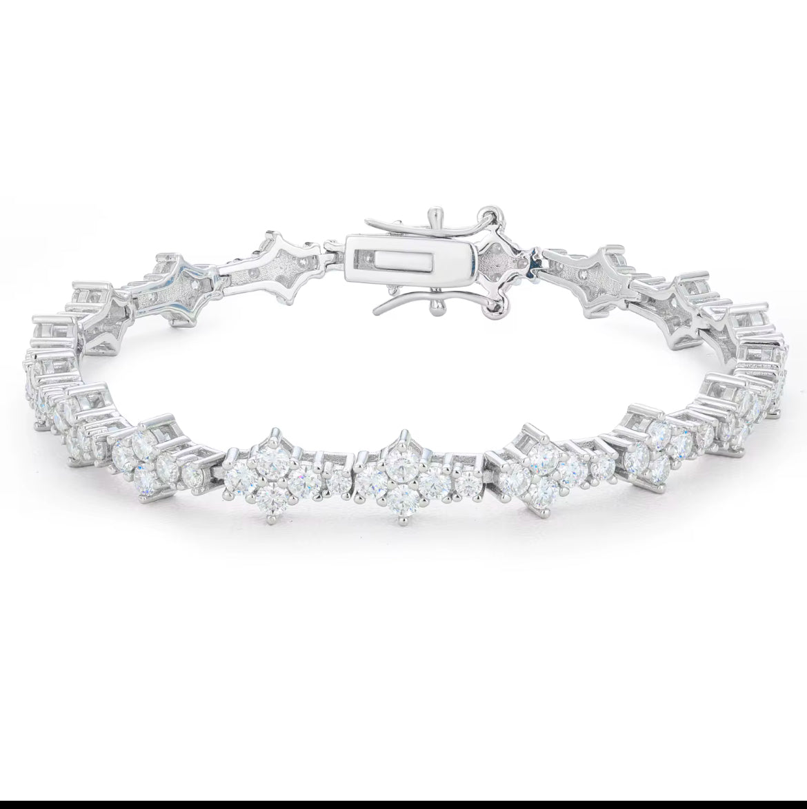 Moissanite four leaf clover tennis bracelet