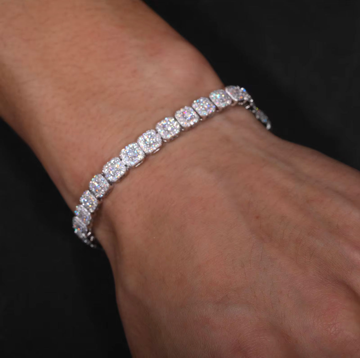 Moissanite Halo tennis bracelet