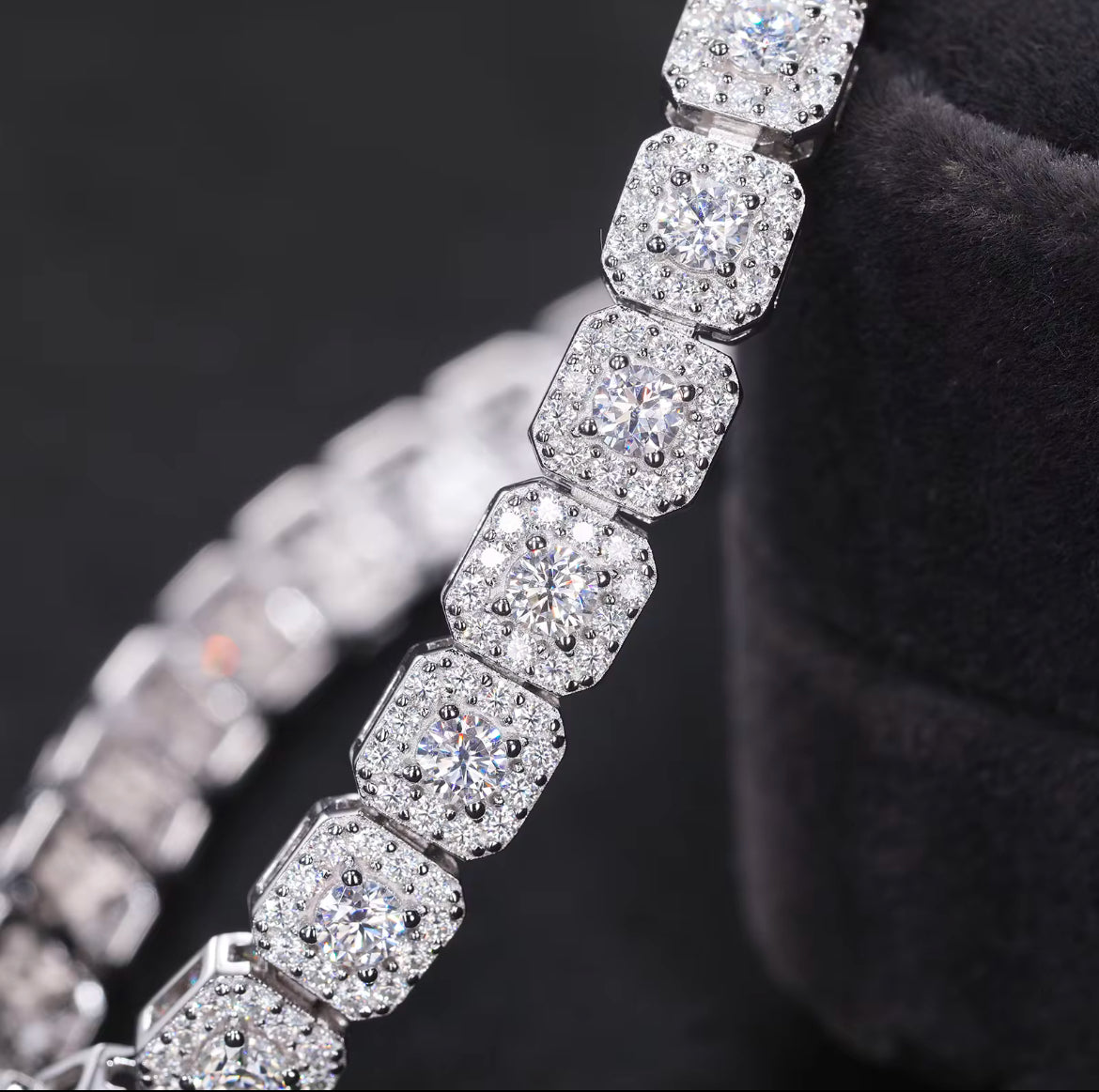 Moissanite Halo tennis bracelet