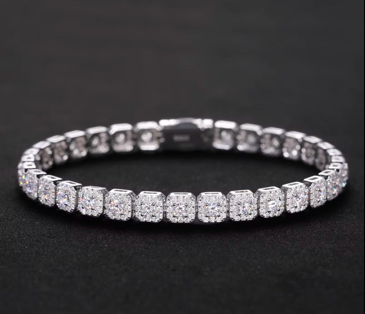 Moissanite Halo tennis bracelet