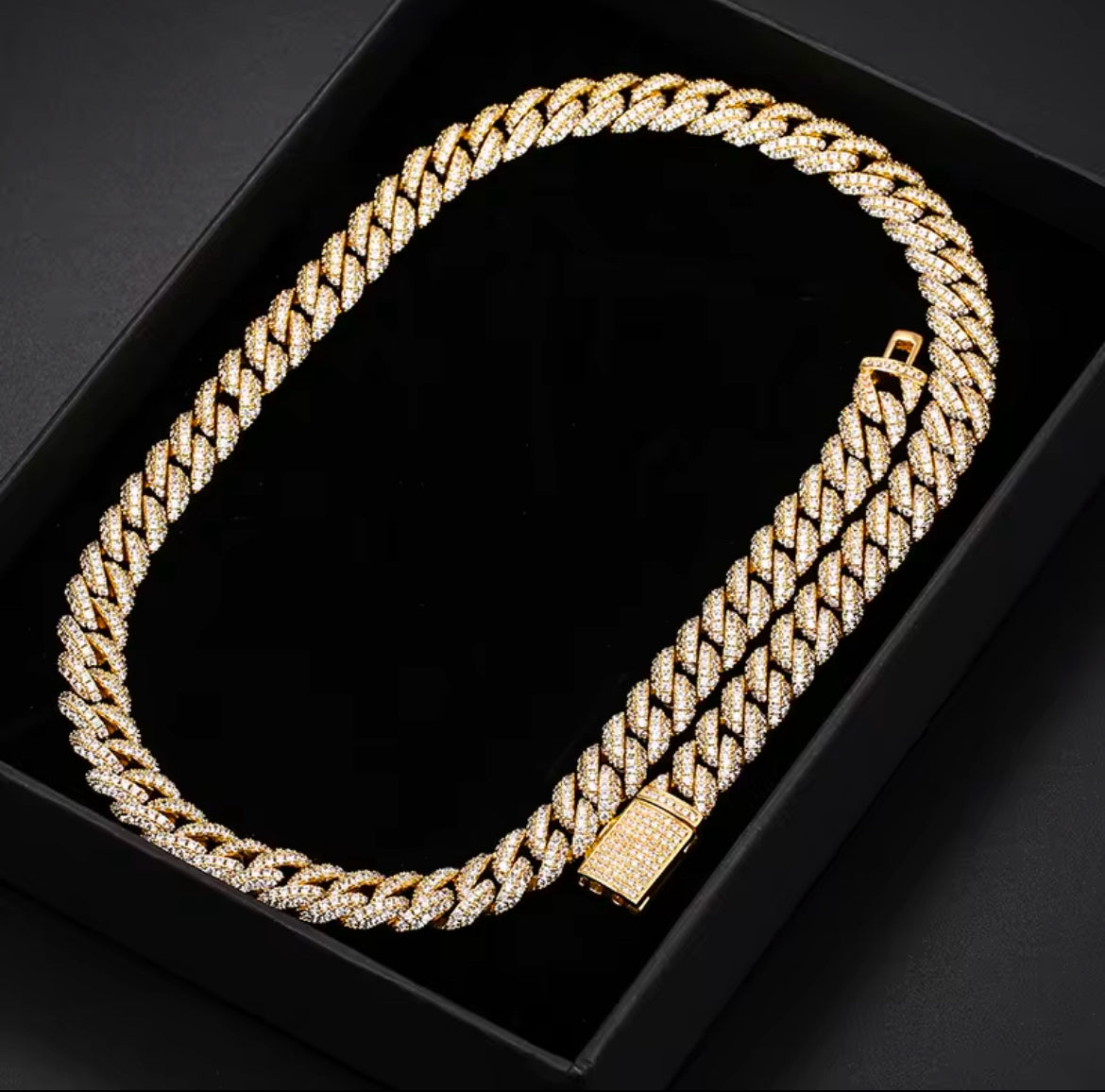 CZ Cuban link chain and bracelet